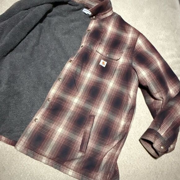 Carhartt 4XL XXXXL Plaid Sherpa Lined Insulated Shacket Shirt Jacket Men's - Picture 1 of 11